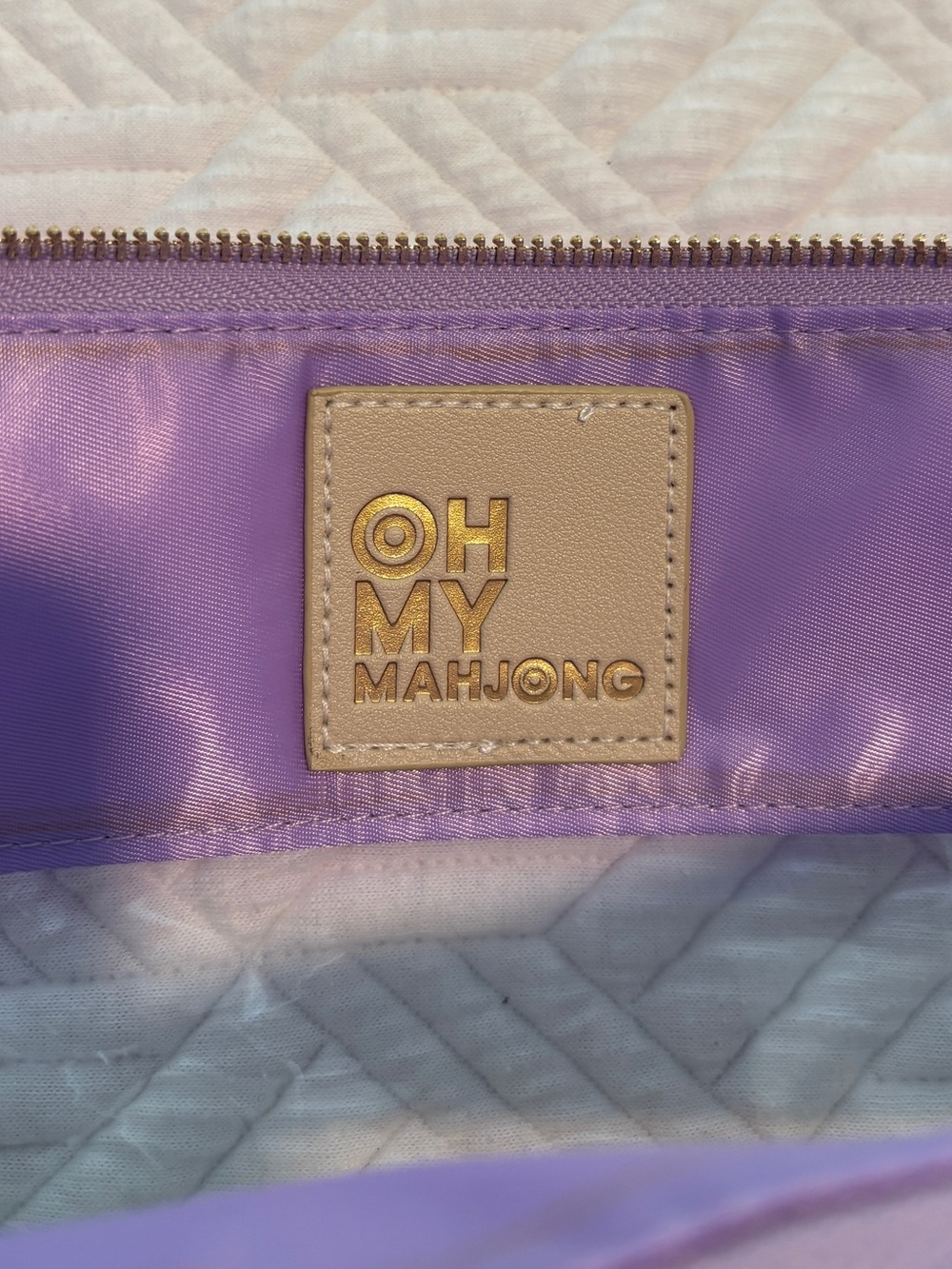 Oh My Mahjong Tile bag with Lavender Trim - Picture 3 of 4